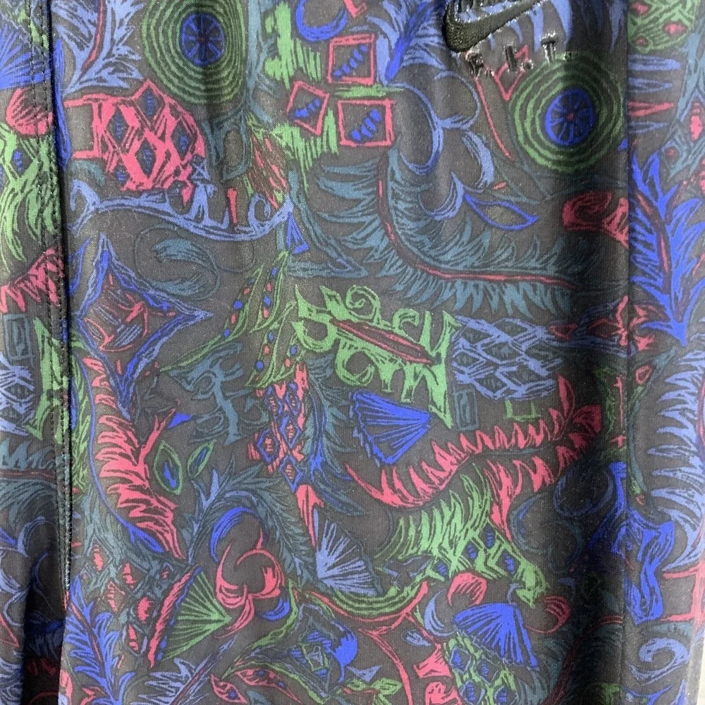 Nike Leggings‎ Womens Sz 14 Blue Green Pink Abstract Print
